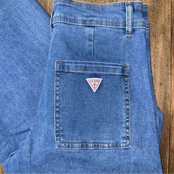 Guess Jeans 90s Ultra High Rise Wide Leg Jean 28 Fray Raw Hem - Picture 4 of 12